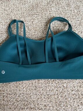 Lululemon like a cloud ribbed bra blue green